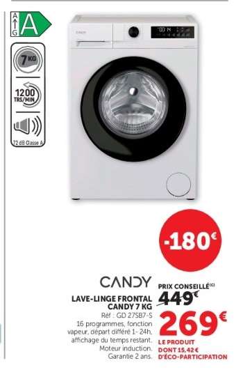 Lave-linge frontal Candy 7 kg
