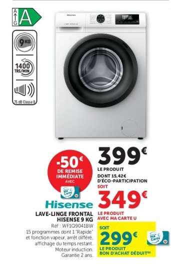 Hisense Lave-linge Frontal 9 kg