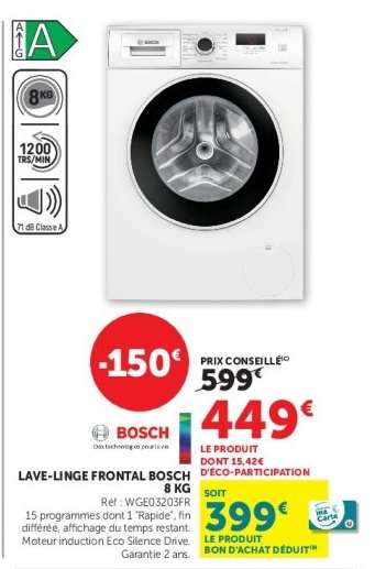 Lave-linge frontal BOSCH 8 kg