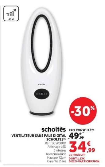 Ventilateur sans pale digital Scholtès