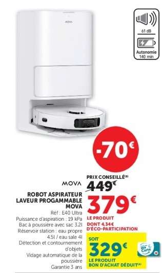 Robot Aspirateur Laveur Programmable MOVA