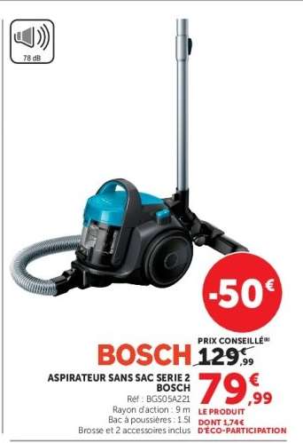 BOSCH Aspirateur Sans Sac Serie 2