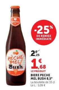 BIERE PECHE MEL'BUSH 8,5°