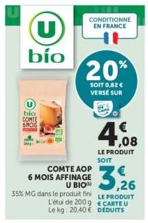 COMTE AOP 6 MOIS AFFINAGE U BIO