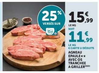 AGNEAU EPAULE** AVEC OS TRANCHEE A GRILLER