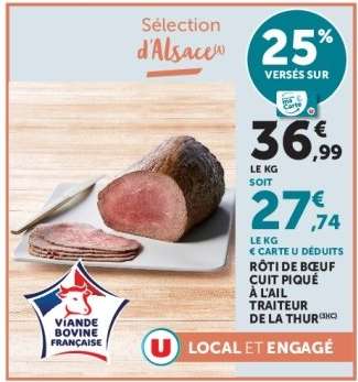 RÔTI DE BŒUF CUIT PIQUÉ À L'AIL TRAITEUR DE LA THUR