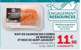 ROTI DE SAUMON DES FJORDS DE NORVEGE U ET NOIX DE SAINT-JACQUES
