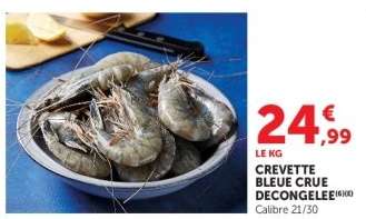 CREVETTE BLEUE CRUE DECONGELEE
