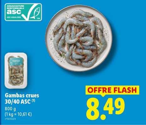 Gambas crues 30/40 ASC
