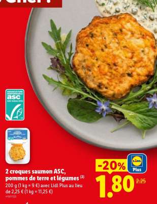 2 croques saumon ASC pommes de terre et légumes