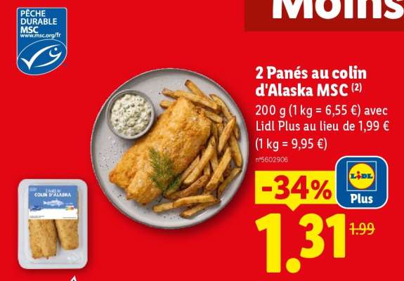 2 Panés au colin d'Alaska MSC