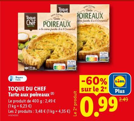 TOQUE DU CHEF Tarte aux poireaux