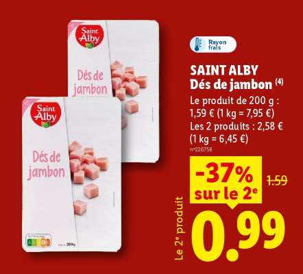 SAINT ALBY Dés de jambon