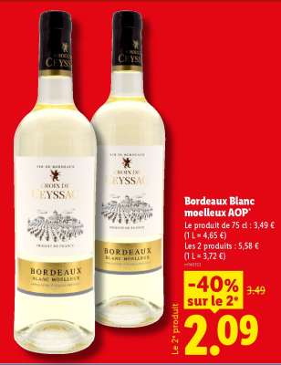Bordeaux Blanc moelleux AOP