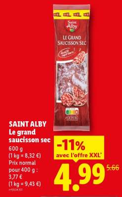 SAINT ALBY Le grand saucisson sec