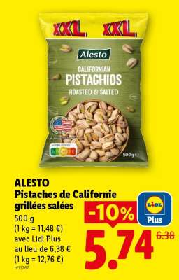ALESTO Pistaches de Californie grillées salées