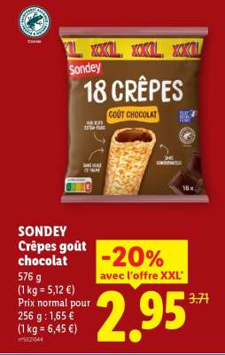 SONDEY Crêpes goût chocolat