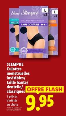 SIEMPRE Culottes menstruelles