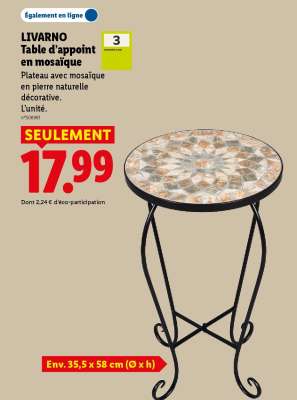 LIVARNO Table d’appoint en mosaïque
