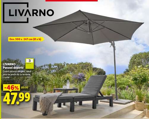 LIVARNO Parasol déporté
