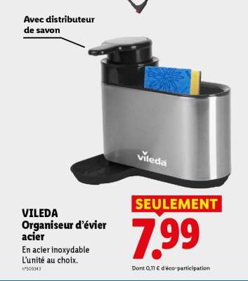 VILEDA Organiseur d’évier acier