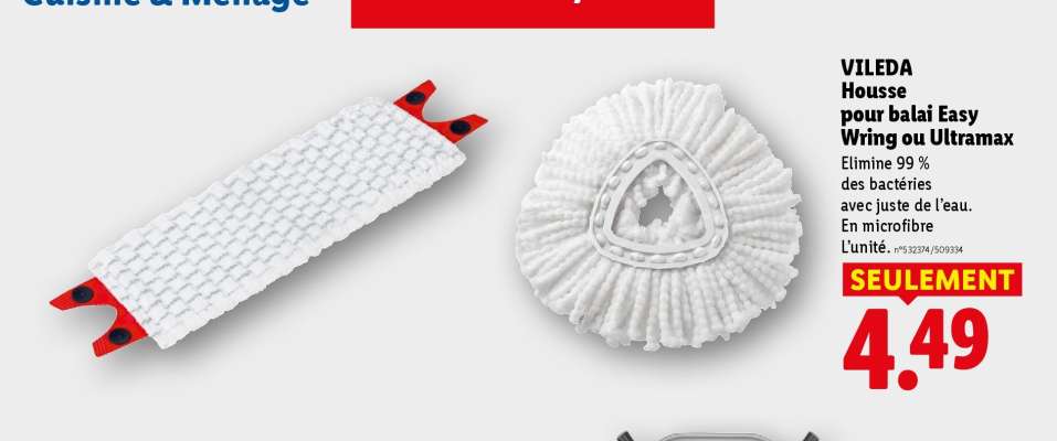 VILEDA Housse pour balai Easy Wring ou Ultramax