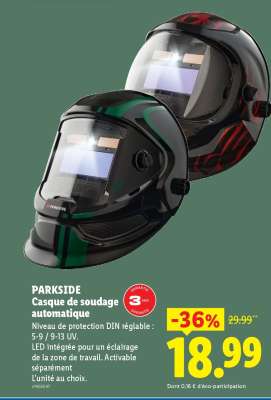 PARKSIDE Casque de soudage automatique