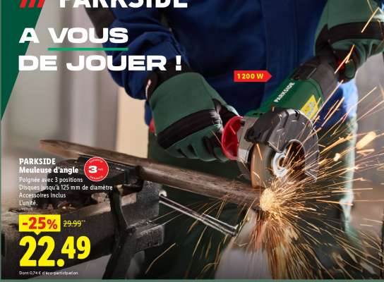 PARKSIDE Meuleuse d'angle