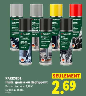 PARKSIDE Huile, graisse ou dégrippant