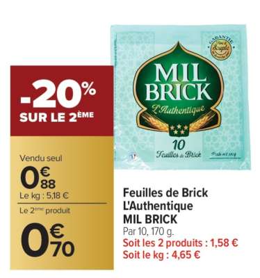 Feuilles de Brick L'Authentique MIL BRICK