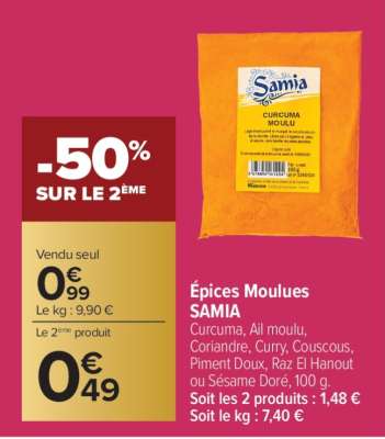 Épices moulues SAMIA