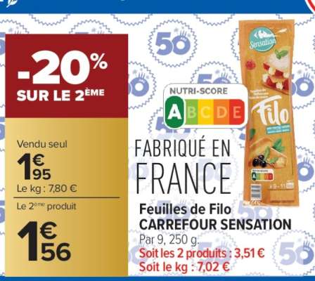 Feuilles de Filo CARREFOUR SENSATION