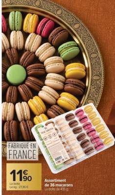 Assortiment de 36 macarons