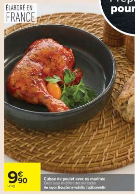 Cuisse de poulet avec os marinée