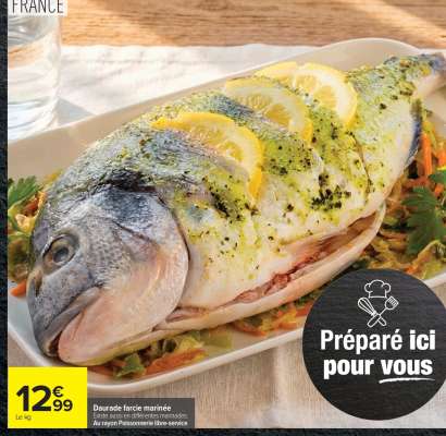 Daurade farcie marinée