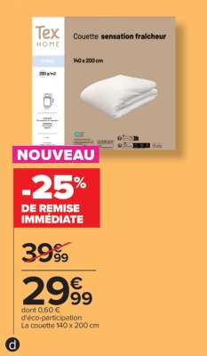 Couette sensation fraîcheur