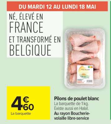 Pilons de poulet blanc