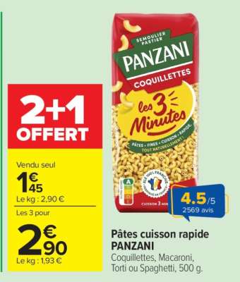 Pâtes Cuisson Rapide 'Panzani'