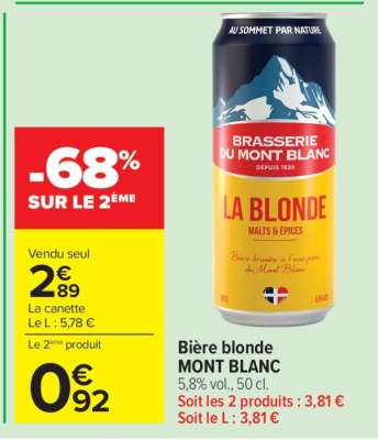 Bière Blonde Mont Blanc