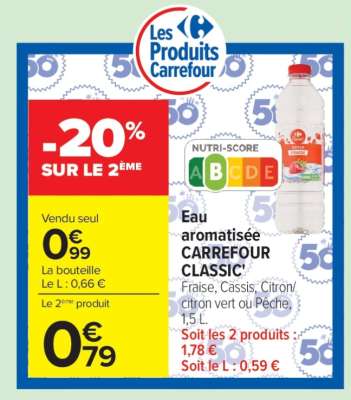 Eau aromatisée CARREFOUR CLASSIC'