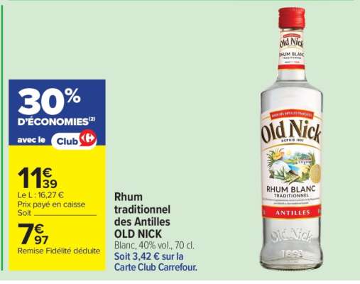 Rhum traditionnel des Antilles OLD NICK
