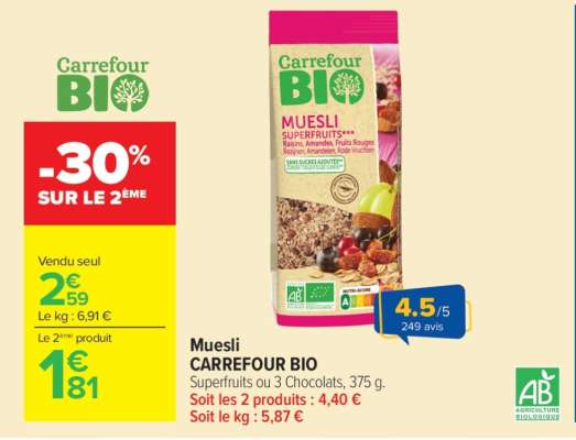 Muesli CARREFOUR BIO