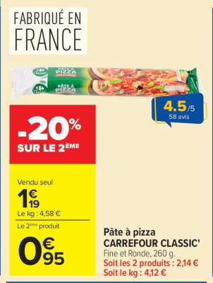 Pâte à Pizza Carrefour Classic