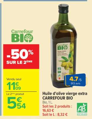 Huile d'olive vierge extra CARREFOUR BIO