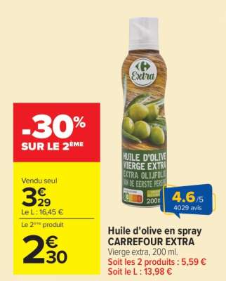 Huile d'olive en spray CARREFOUR EXTRA
