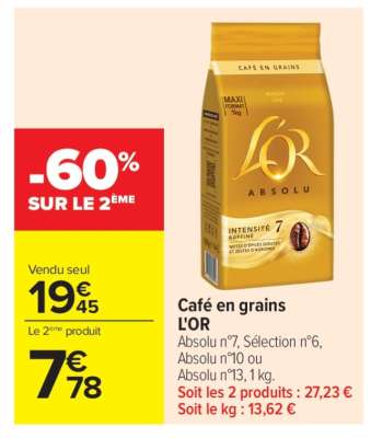CAFÉ EN GRAINS “L’OR”