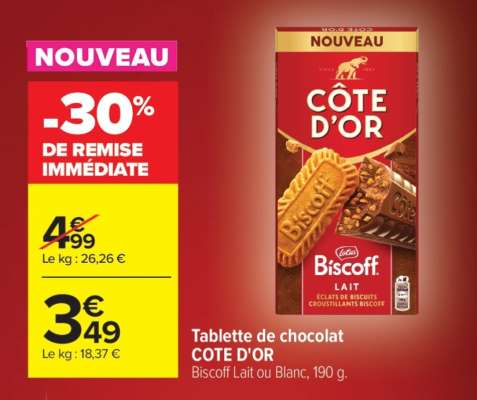 TABLETTE DE CHOCOLAT “CÔTE D’OR”
