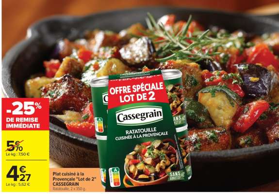 Plat cuisiné à la Provençale 'Lot de 2' CASSEGRAIN