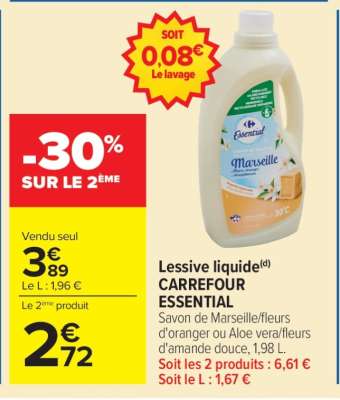 Lessive liquide CARREFOUR ESSENTIAL