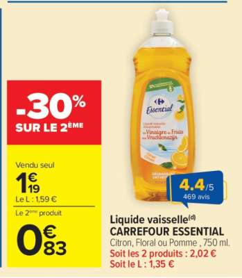LIQUIDE VAISSELLE CARREFOUR ESSENTIAL